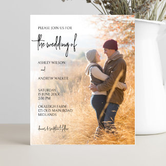 Invitation de mariage photo budget