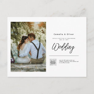 Invitation de mariage photo budget Classique Blanc