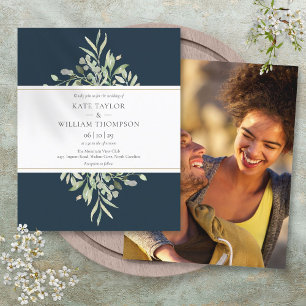 Invitation de mariage photo Budget Deep Sea Blue G