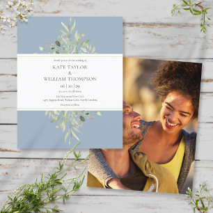 Invitation de mariage photo Budget Greenery Dusty