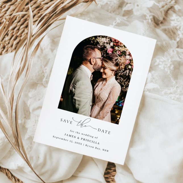 Invitation de mariage photo d'arche minimaliste (Créateur téléchargé)