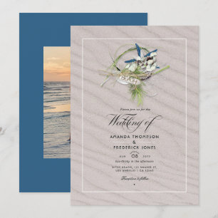 Invitation de mariage photo de plage d'été cool