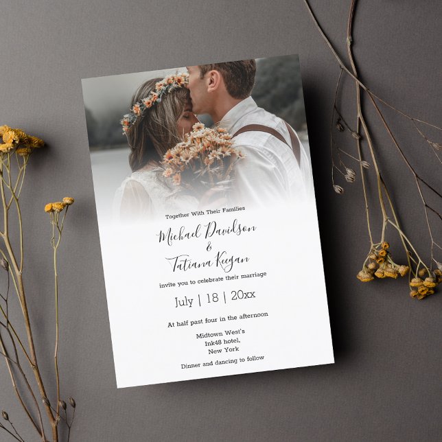 Invitation de mariage photo écriture manuscrite ch (Créateur téléchargé)