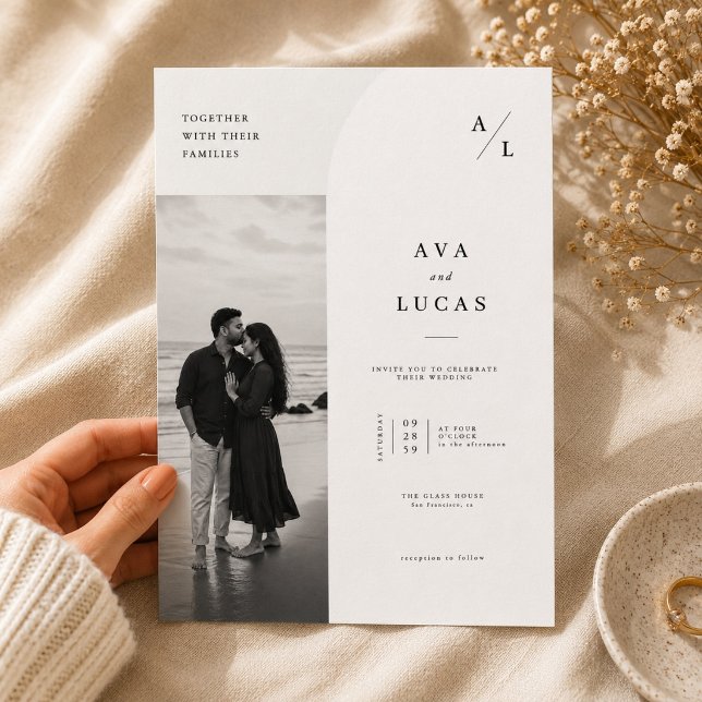 Invitation de mariage photo élégante et minimalist (Créateur téléchargé)