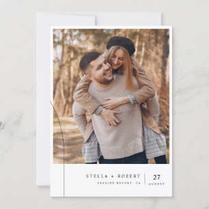 Invitation de mariage photo élégante minimaliste