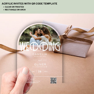 Invitation de mariage photo en acrylique moderne m