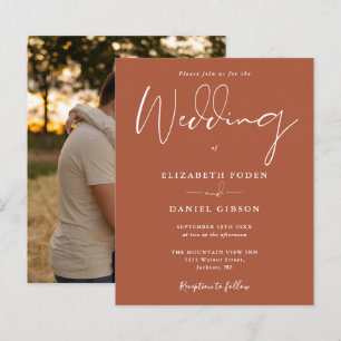 Invitation de mariage photo en terre cuite pas che
