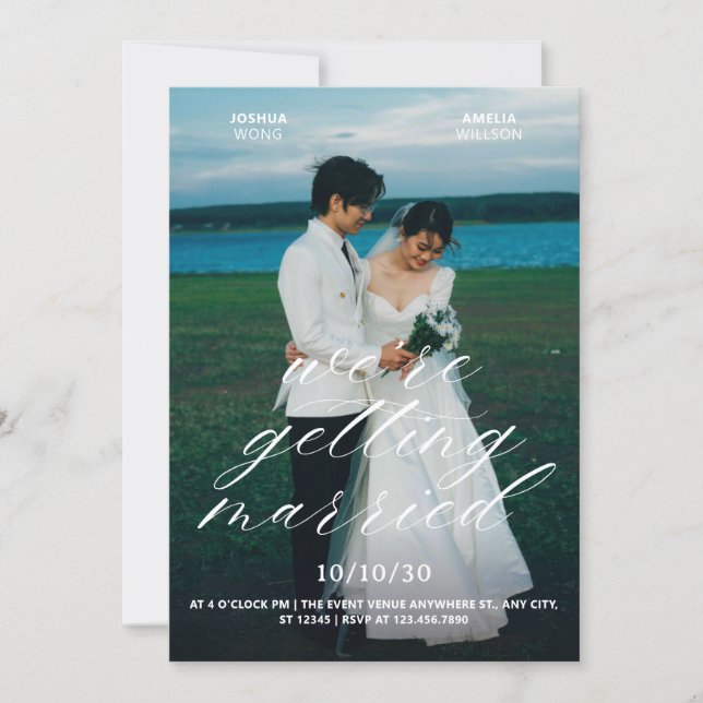Invitation de mariage photo esthétique (Devant)