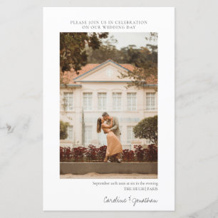 Invitation de mariage photo minimaliste à petit bu