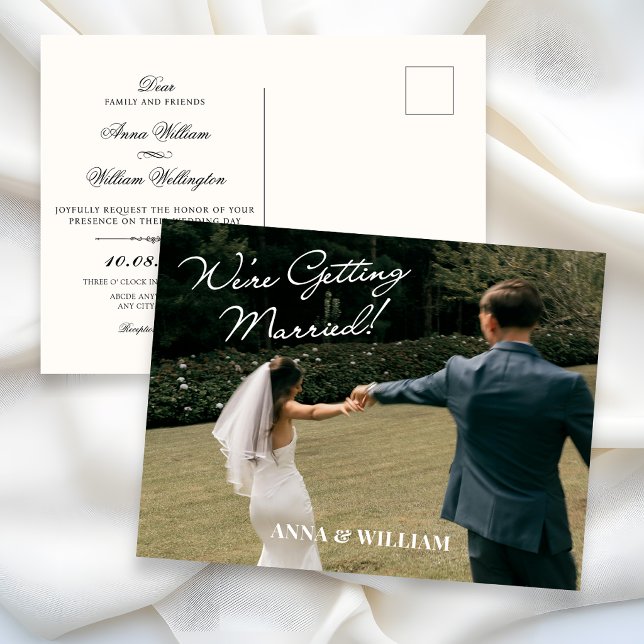 Invitation de mariage photo minimaliste moderne  (Créateur téléchargé)