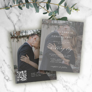 Invitation de mariage photo moderne code QR budget