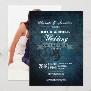 Invitation de mariage photo rétro vintage Rock n R
