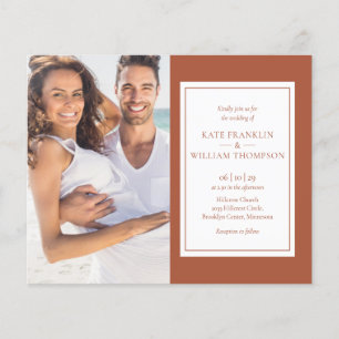 Invitation de mariage photo tout-en-un en terre cu