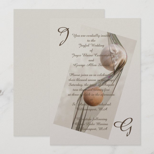 Invitation de mariage plate moderne 3D pour mariée (Devant / Derrière)