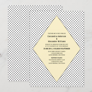Invitation de mariage Pois moderne Jaune