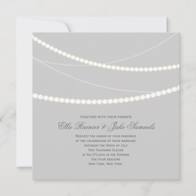 Invitation de mariage pour des chaînes de lumière  (Devant)