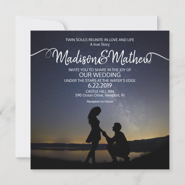 Invitation de mariage pour Flamme Jumelle (Devant)