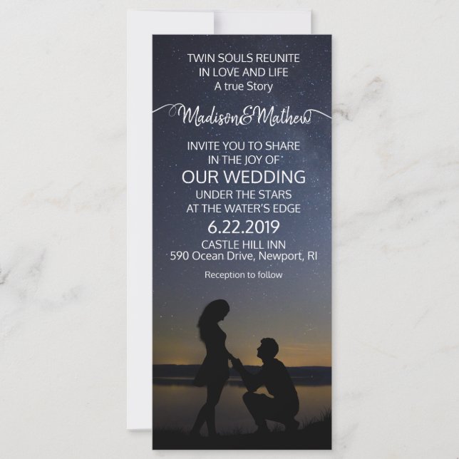 Invitation de mariage pour Flamme Jumelle (Devant)