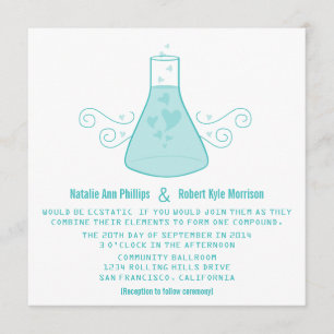 Invitation de mariage pour la chimie douce Aqua