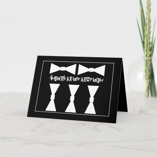 Invitation de mariage pour le témoin avec nœuds pa (Devant)