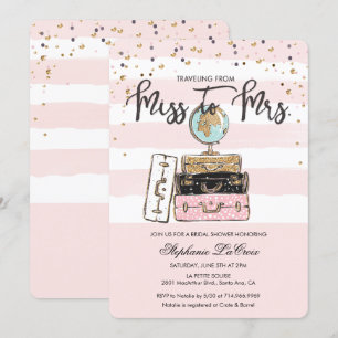 Invitation de mariage pour le voyage de Miss à Mrs
