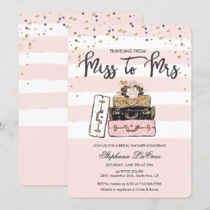 Invitation de mariage pour le voyage de Miss à Mrs