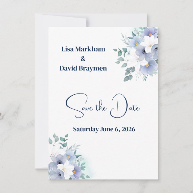 Invitation de mariage pour sauver la date (Devant)