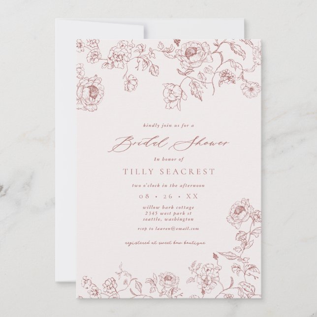 Invitation de mariage pour une fête prénuptiale Co (Devant)