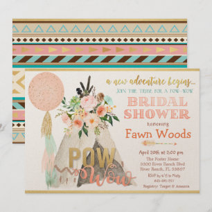 Invitation de mariage Pow Wow Tribal Teepee