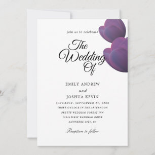 invitation de mariage prune violette