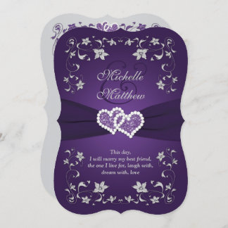 Invitation de mariage | Purple, Argent, Floral, Co