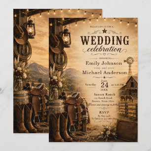 Invitation de mariage Ranch Rustique