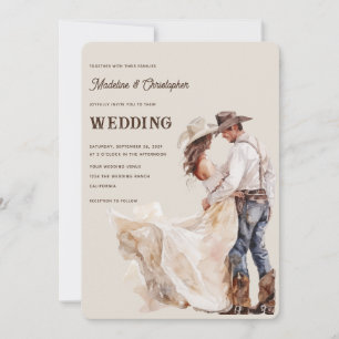 Invitation de mariage Ranch Western