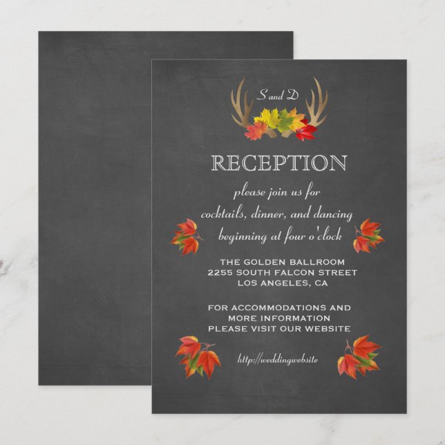 Invitation de mariage | RÉCEPTION Rustique Bois de (Devant / Derrière)