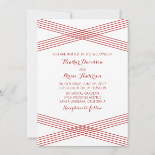 Invitation de mariage Red Modern Deco