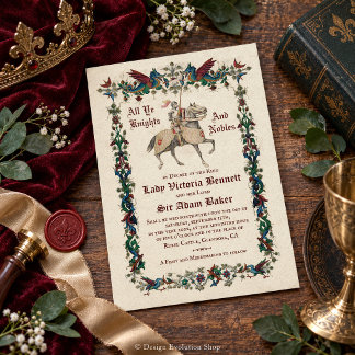Invitation de mariage Renaissance médiévale