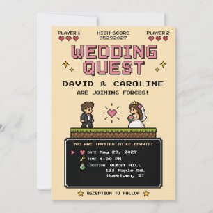 Invitation de mariage rétro amusante de jeux vidéo