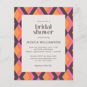 Invitation de Mariage Rétro aux Couleurs Vives et