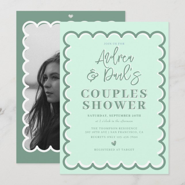 Invitation de mariage rétro pour couples (Devant / Derrière)