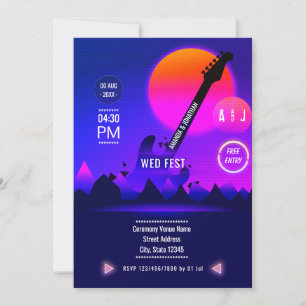 Invitation de mariage Rock and Roll