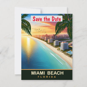 Invitation de mariage rose de Miami Beach Floride