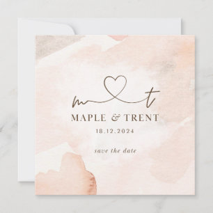 Invitation de mariage rose Enregistrez la date