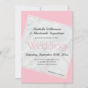 Invitation de mariage rose moderne