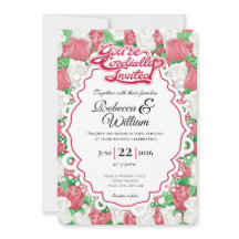 Invitation de mariage Rose Rouge & Blanche - En-tê