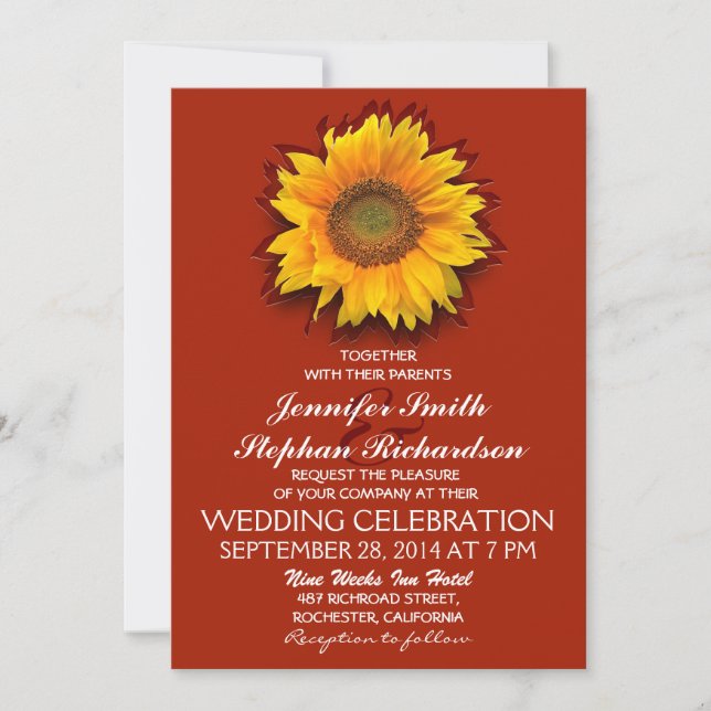 invitation de mariage rouge (Devant)