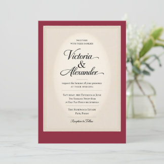 Invitation de mariage royale classique élégante |