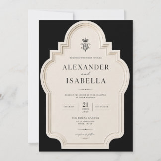 Invitation de mariage royale classique élégante |