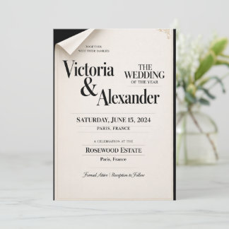Invitation de mariage royale classique élégante |