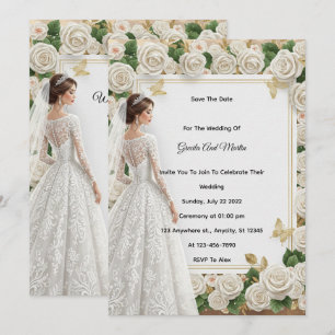 Invitation de mariage royale vintage personnalisée