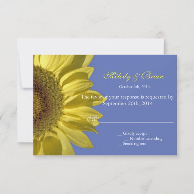 invitation de mariage RSVP pour tournesol d'été lu (Devant)